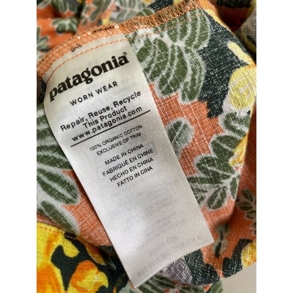 Patagonia Pataloha Womens Tropical Bird Floral Dress Size 18 Organic Cotton Boho - Picture 4 of 16
